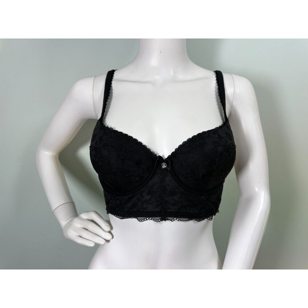 Victoria's Secret Black Lined Demi Bra size 34C Body By Victoria Lingerie